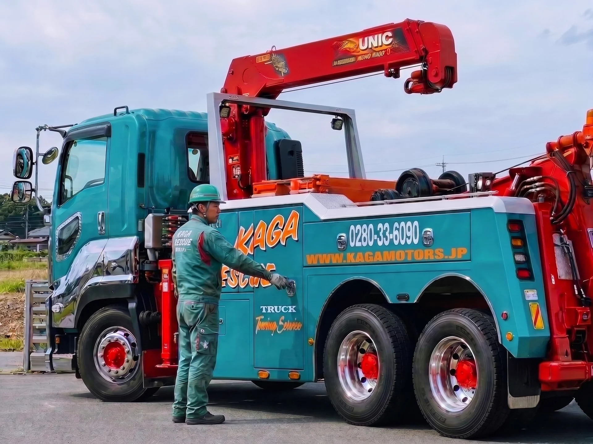 Kaga Motors rescue and towing service truck