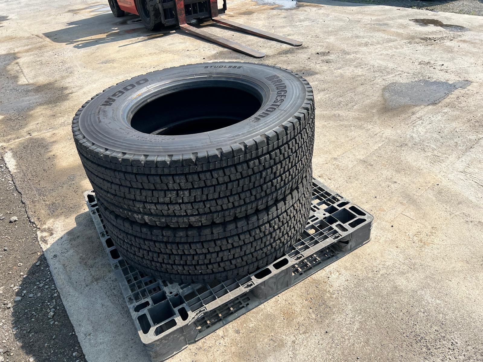 CG-AH-21-P2 | 295 70R 22.5 Bridgestone 2024 Model 2 tires 80% tread Studless winter tires